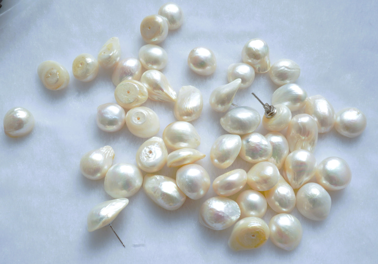 Semi-baroque Mabe-style pearls