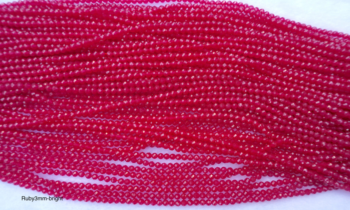 Ruby natural faceted bright 2-4mm strands